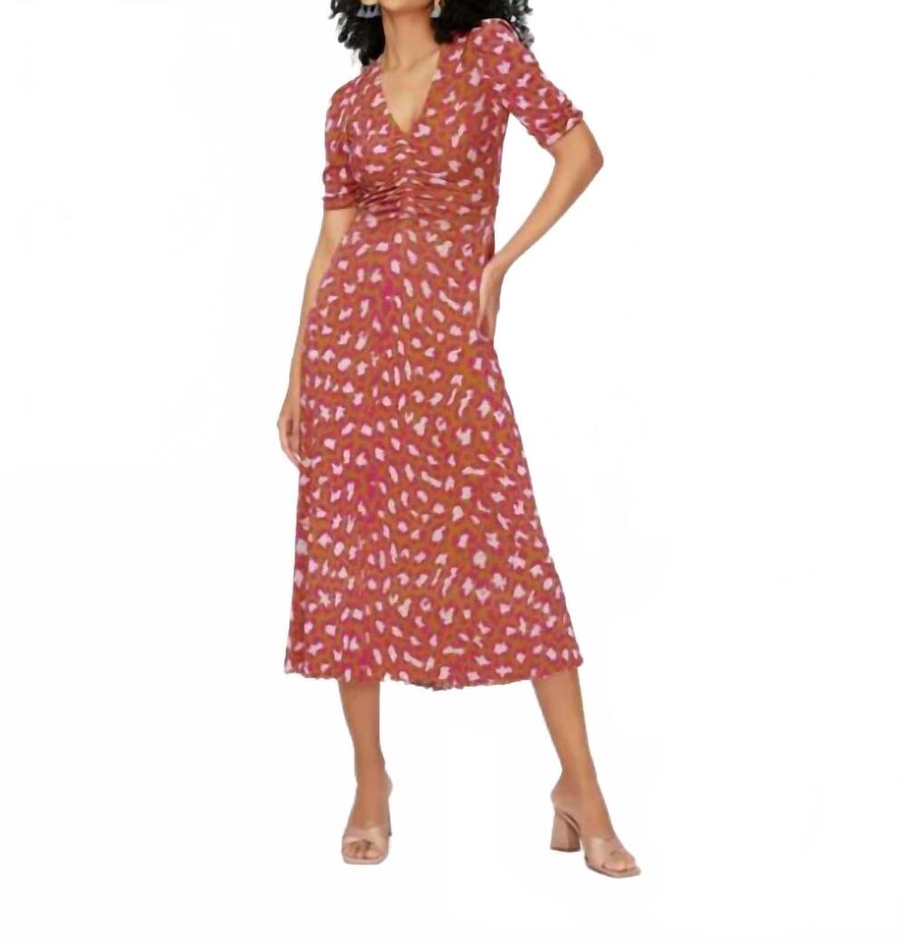 NEW DIANE VON FURSTENBERG women's koren reversible mesh midi dress in natural le